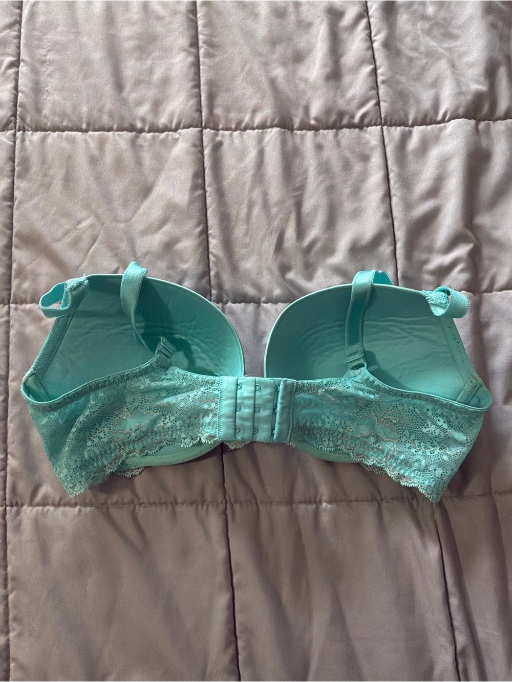 Victoria's Secret Dream Angels Push Up Bra Mint Lace-Trim Molded Bra 38D - Picture 3 of 6